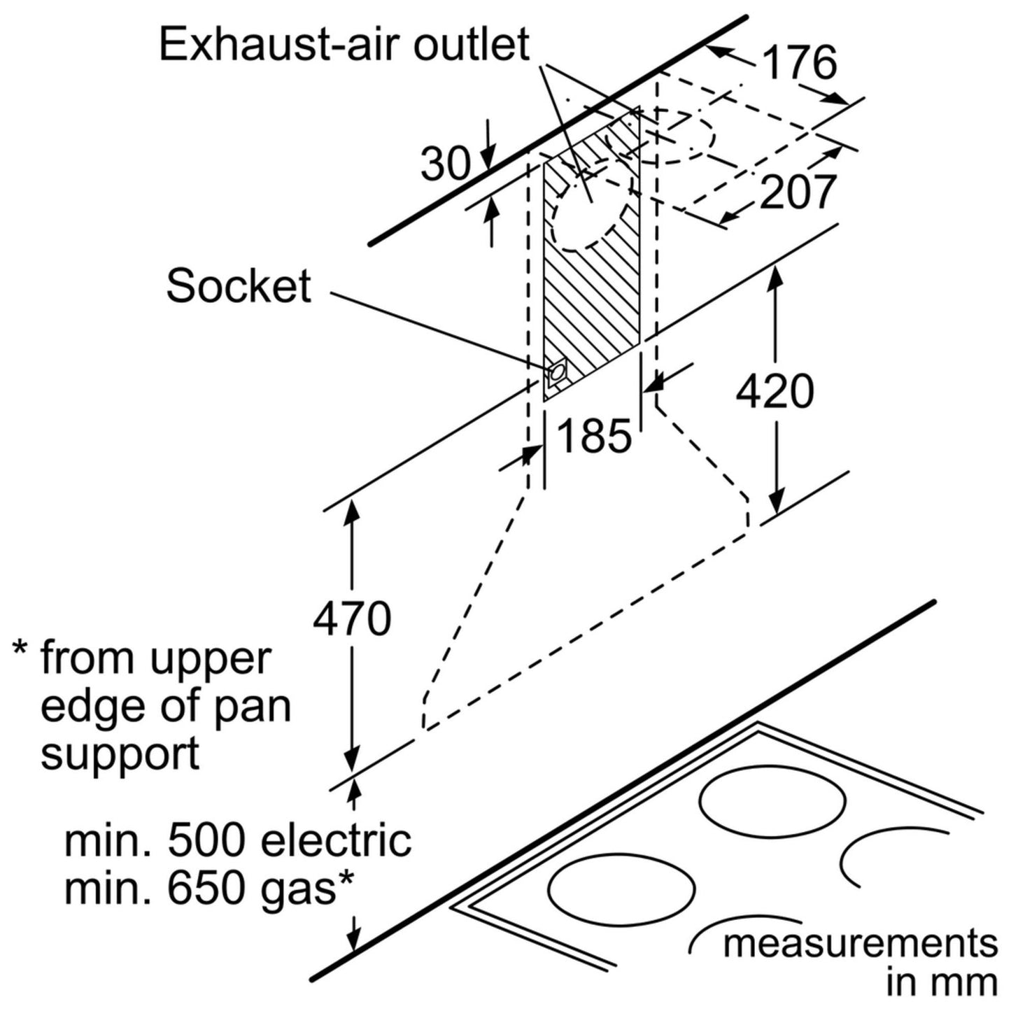 Siemens Built In Hood 90 cm Chimney |LC94PCC50M
