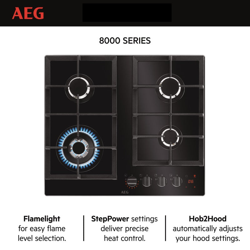 AEG Built-In Gas Hob 60cm|HKB64450NB