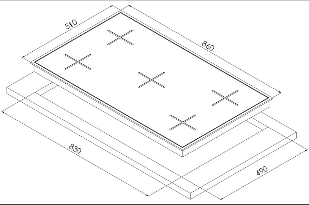 Carysil Built in PREMIUM Gas Hob 90cm |PR HO GS 90 5Z SS