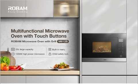 Robam Built in High Power Microwave Oven | Built-in | Model: M612S | Width: 60cm | Capacity: 25L | Power: 1450W|M612