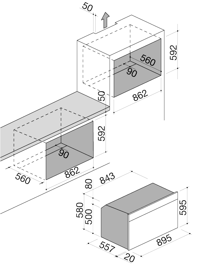 Barazza Built In Single Oven 90 cm |1FICN9EI
