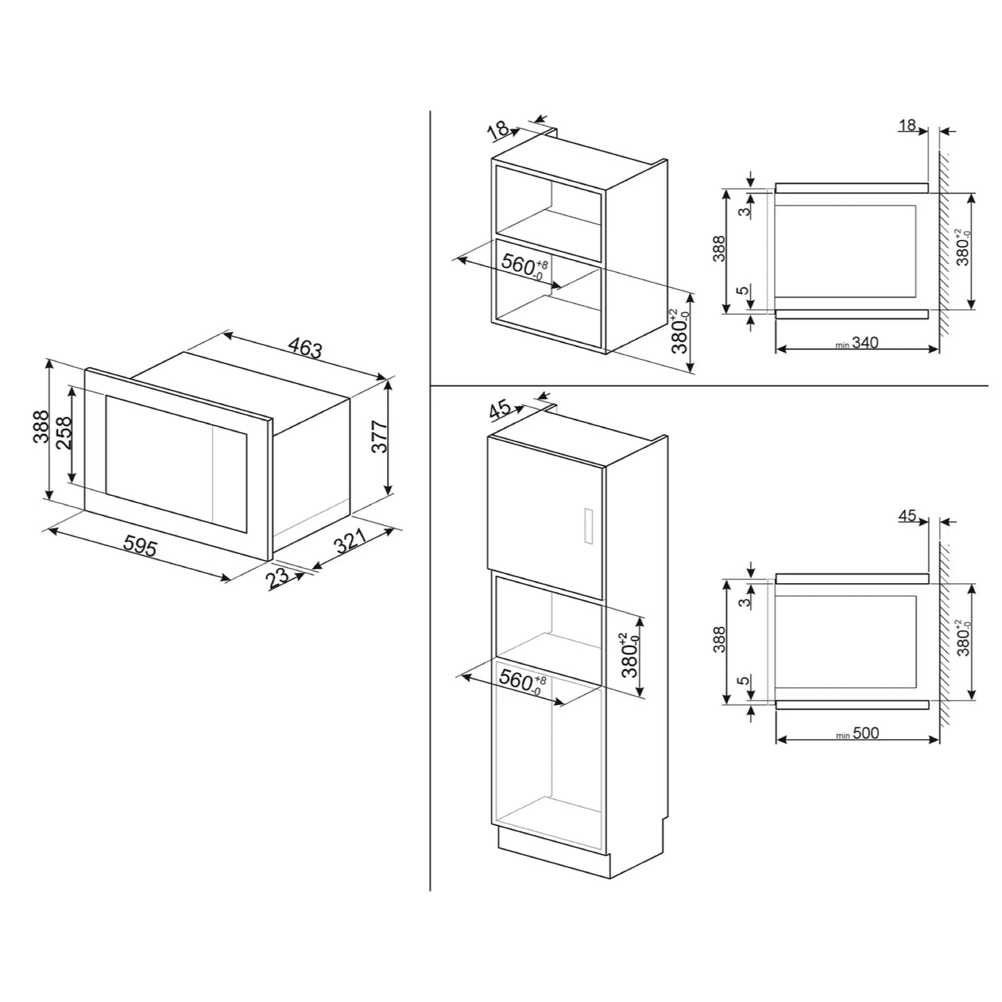 Smeg Built in Microwave Oven with Grill 60cm |FMI020X
