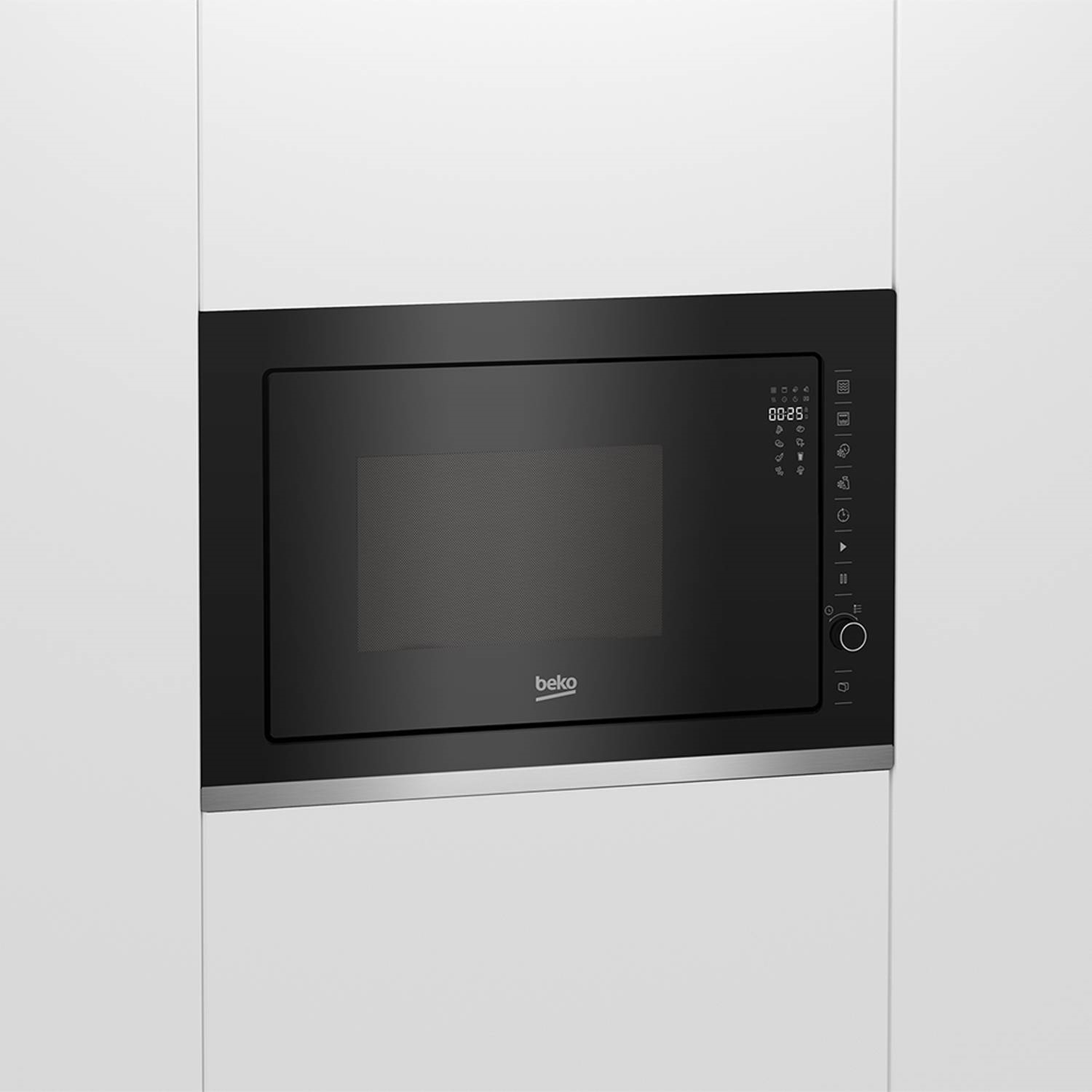 Beko | 60cm Built-in Microwave Oven with Grill, 25L, Microwave Grilling, Digital Timer, Auto-weight Defrost, Child Lock, Black – BMGB25333X