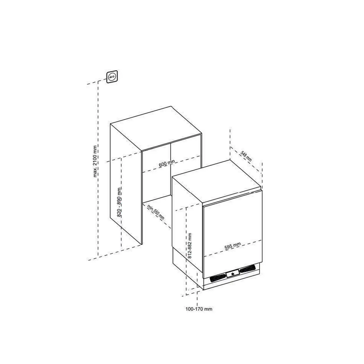 CM BUILT IN UNDER COUNTER FRIDGE 136L |CM 1700