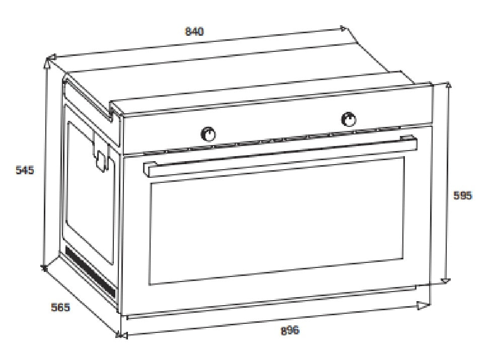 CARYSIL BUILT IN GAS OVEN 90 CM |TA OV GA 90 4F SS