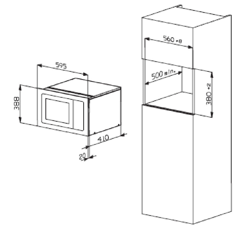 CARYSIL BUILT IN TARGET MICROWAVE COMBI 60 CM |TA MW 28 DC SS