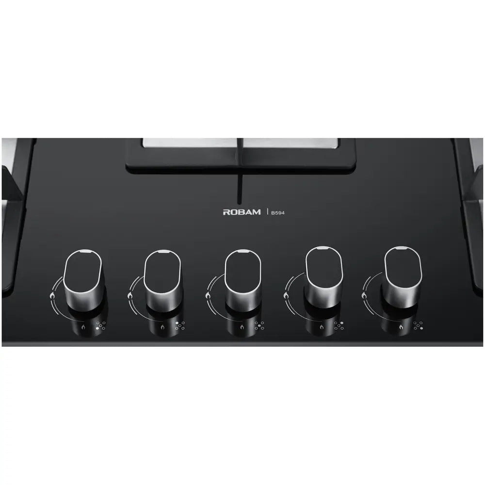 Robam Built in Premium Copper Burners Gas Hob | Model: B582 | Very Large Surface - Accommodates 5 Large Pans | Width: 90cm|B582