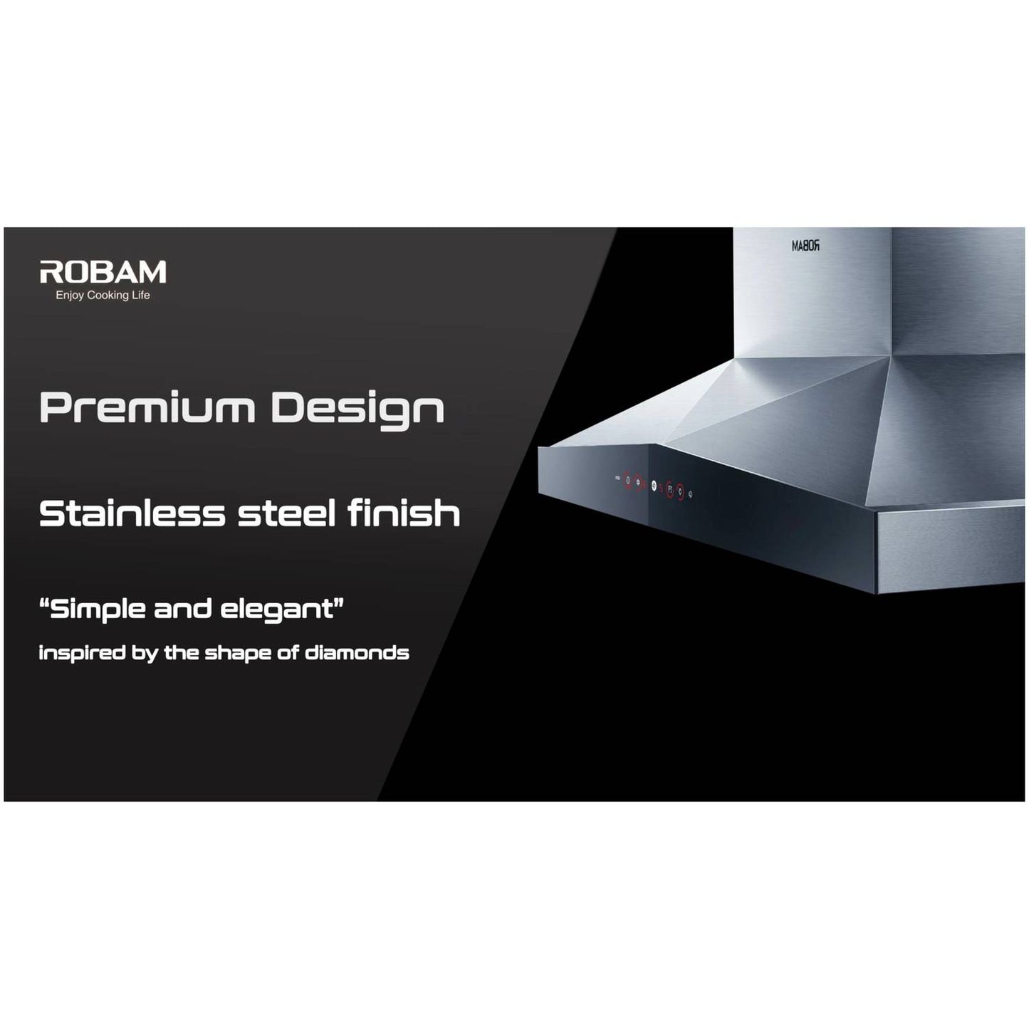 Robam Built in Range Hood | Deep Cavity type | Model: A829 | 90cm | Airflow: 1200 m3/hr | Pressure: 420 Pa | Noise: < 57dB|A829