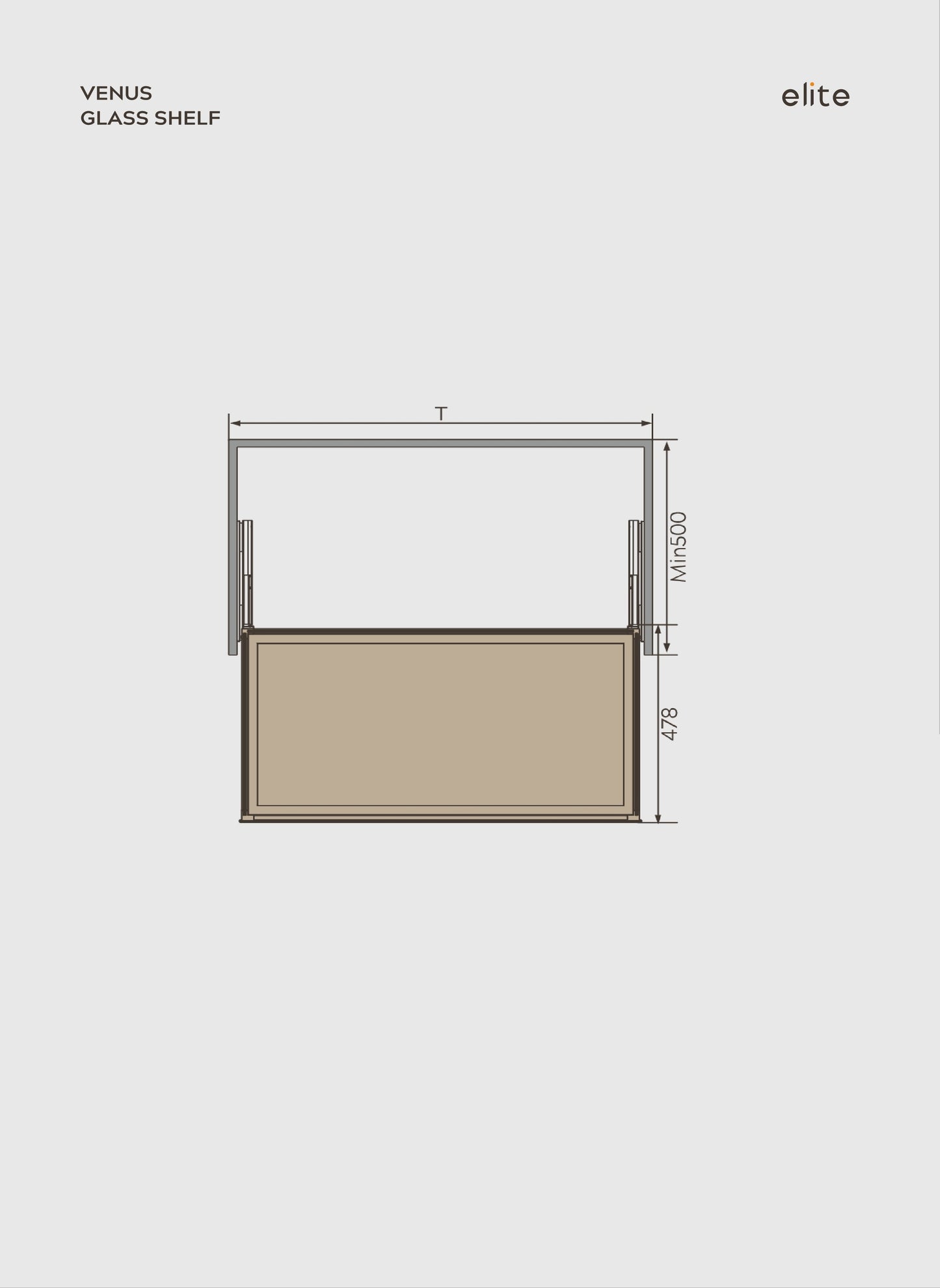ELITE Venus Glass shelf 90cm |WM0790CH