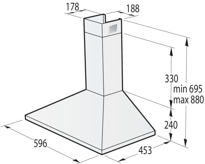 Gorenje Built In Hood Pyramid Design 60 cm |WHC624EX