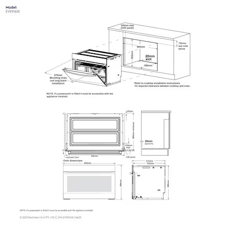 Electrolux 90cm UltimateTaste 700 built-in single oven with 125L capacity |EVE916SE