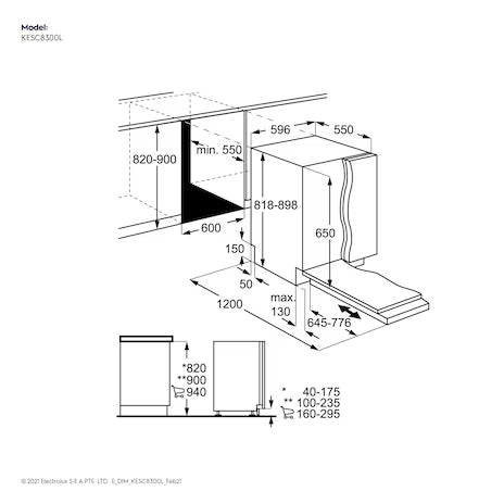 Electrolux 60cm UltimateCare 700 fully-integrated dishwasher with 14 place settings |KESC8300L