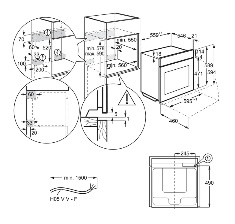 AEG Built In Electric Oven 60Cm|BSK782320M - Urbancucine