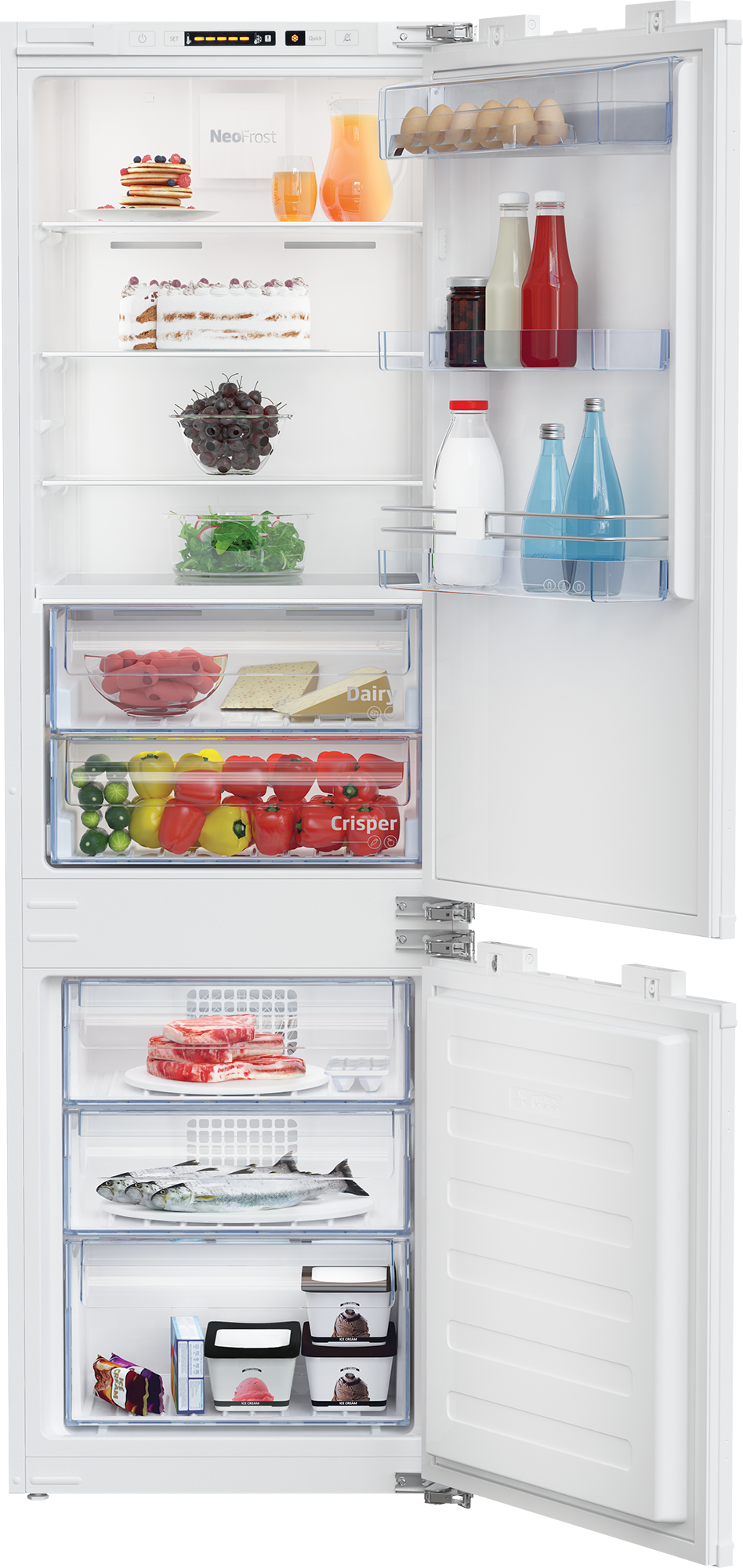 Beko Built in Integrated Fridge Freezer (Freezer Bottom) |BCN130