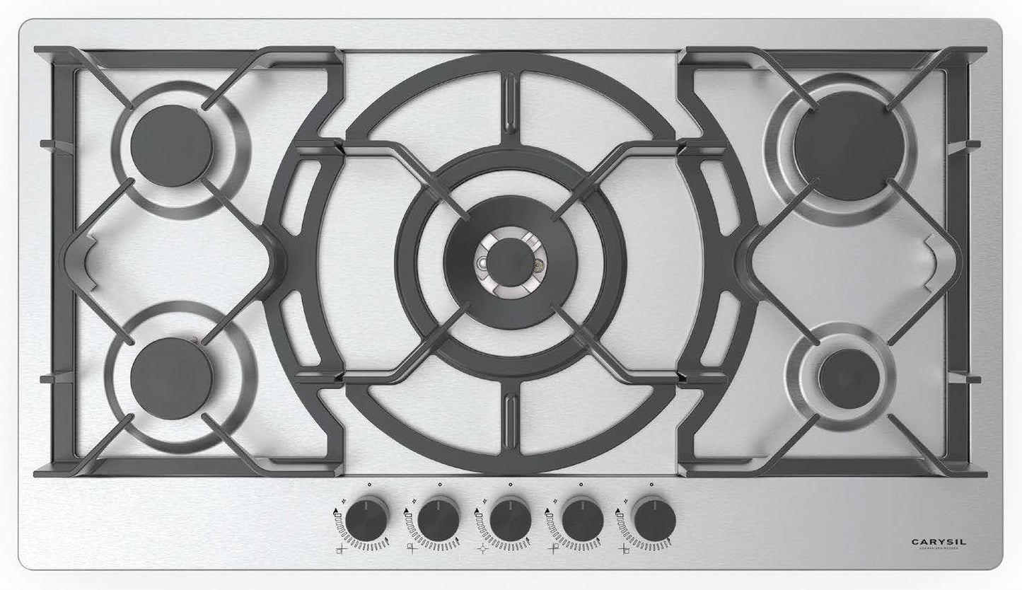 Carysil Built in Stainless steel Gas Hob 90cm |LI HO GS 90 5Z SS