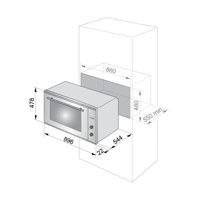 Elba Built-In Electric Oven 90 cm |101-501 XN - Urbancucine