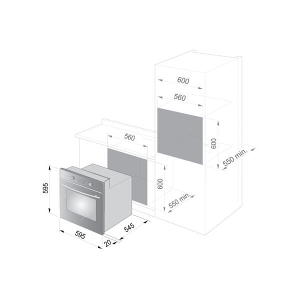 ALGOR Built in Electric Oven 60cm|AG7NM3DO - Urbancucine