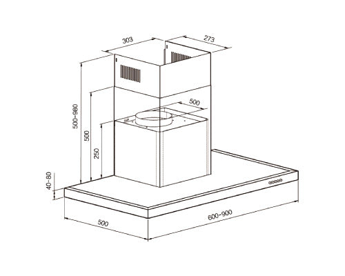 Elba Wall Mounted Cooker Hoods 60 cm|JOY 60SSGFT