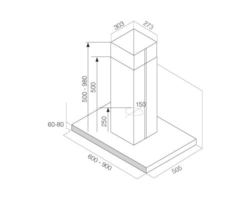 Elba Wall Mounted Cooker Hoods 90 cm|JOYBK90