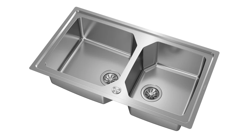 Teka Top/Flush stainless steel sink with two bowls and SilentSmart|Brooklyn 90 M-XP 2B - Urbancucine