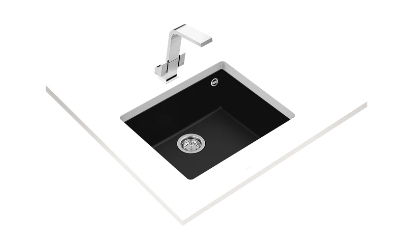 Teka Undermount Tegranite Sink with one bowl|SQUARE 50.40 TG BK - Urbancucine