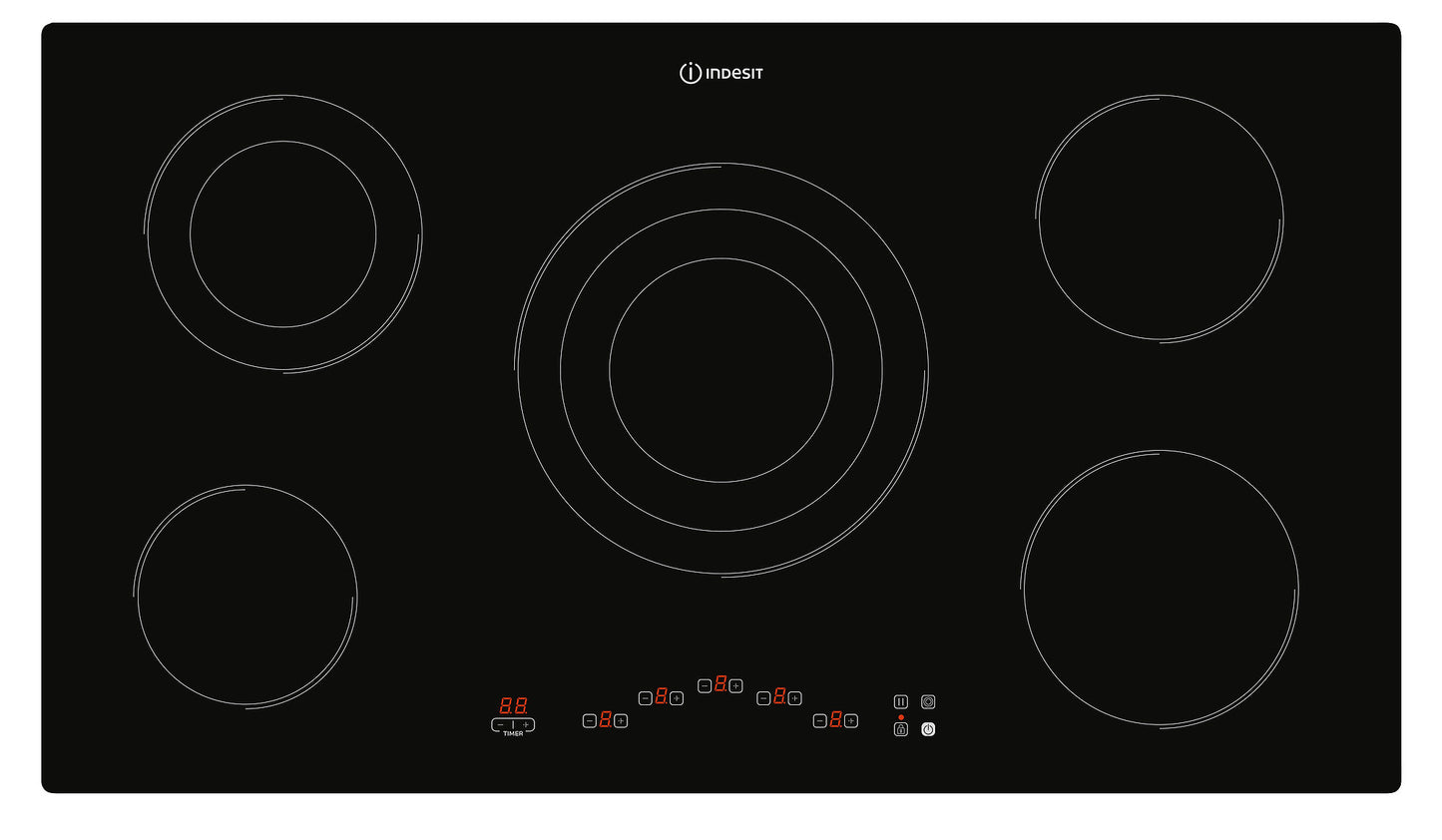 Indesit Built-in Ceramic Hob RI9112BI Black 90cm - Urbancucine