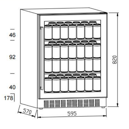 CARYSIL BUILT-IN BEVERAGE COOLER |UC BC NF 60-135