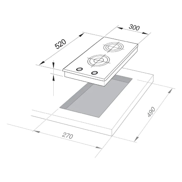 Elba Built in Domino Hob ELIO 30 cm |EGV 302