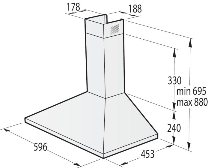 Gorenje Built In Hood Pyramid Design 60 cm |WHC624EX