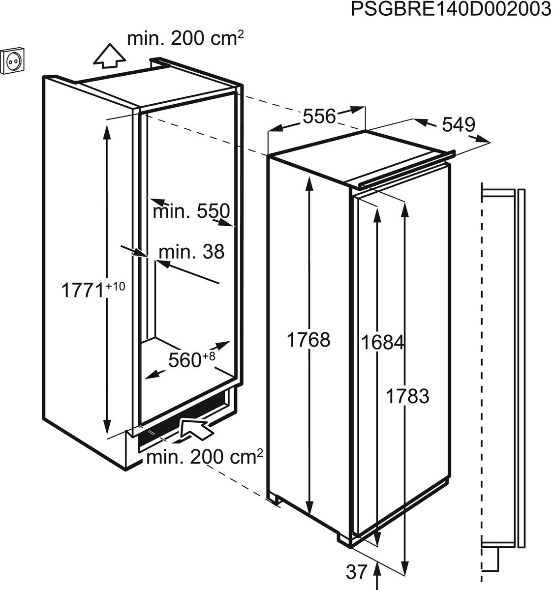 AEG Built-In Freezer 204L Net|ABE81816NC