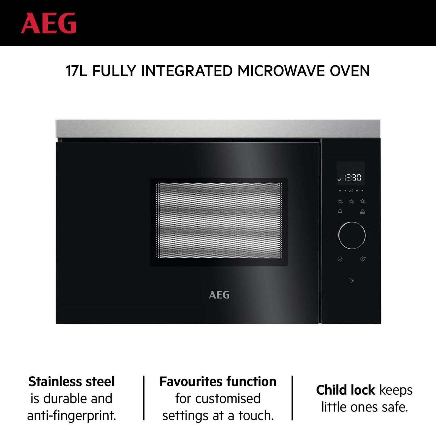 AEG Built-In Microwave Oven With Grill 17L|MBB1756SEM