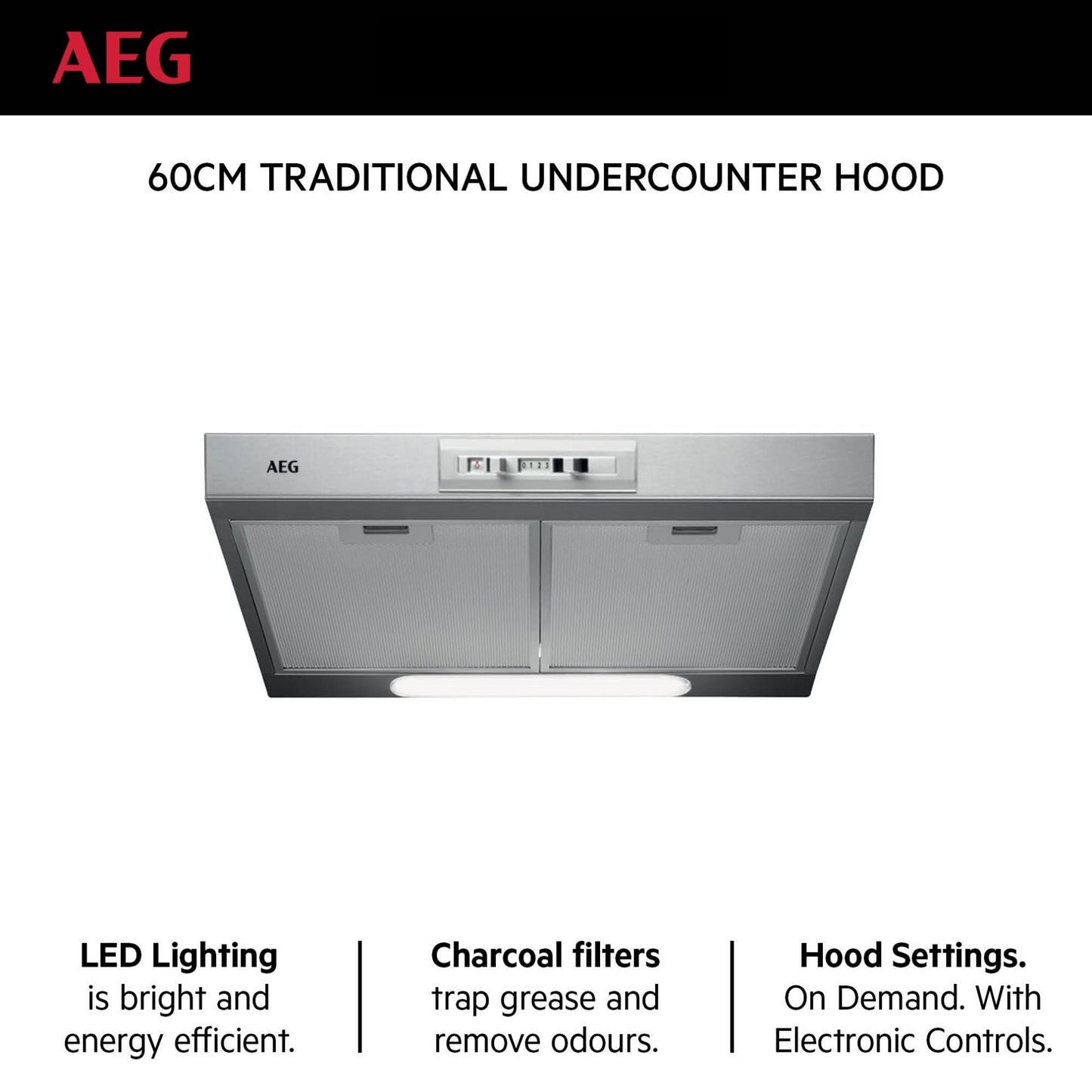 AEG Built-In Hood 60cm Traditional Under counter|DUB2630M