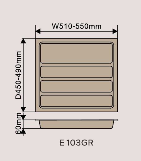 Elite Cutlery Tray 60cm |E103GR