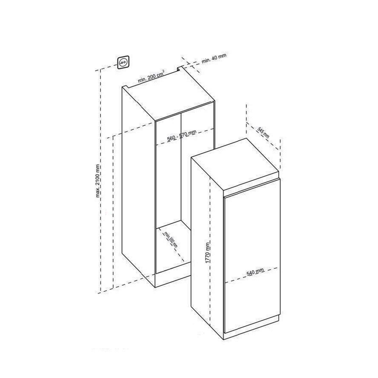 BUILT-IN FULL FRIDGE & FULL FREEZER |CM 2795+ CM 2791