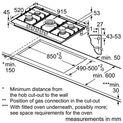 Siemens iQ500 Built In Gas Hob 90cm |EC9B5QI90M