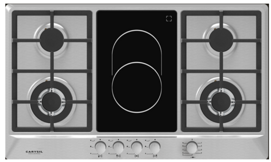 Carysil built in GAS/ ELECTRIC Hob 90cm |LI HO GS EL 90 6Z SS