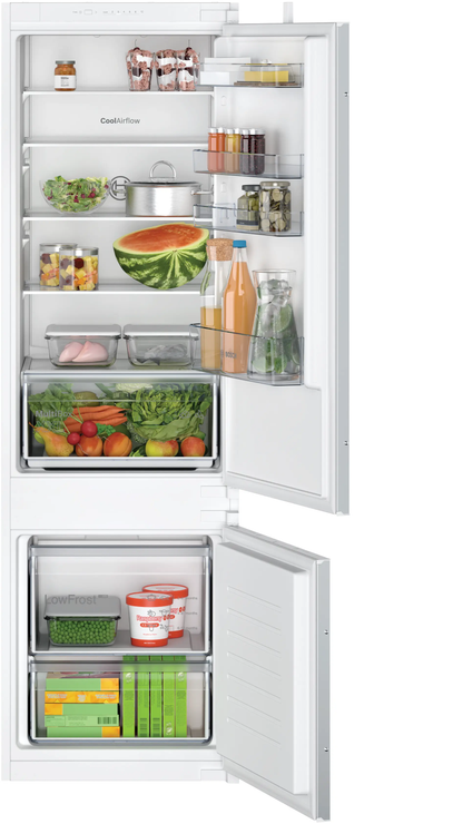 Bosch | Series 2 built-in fridge-freezer with freezer at bottom 177.2 x 54.1 cm sliding hinge KIV87NSE0M