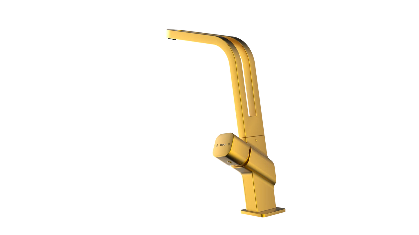 TEKA Metallic Edition single lever tap with revolutionary open spout concept|ICO 915 Brass
