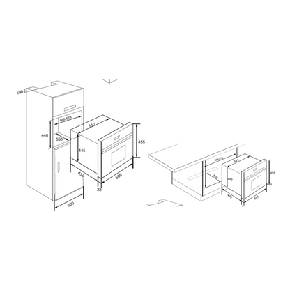 CM BUILT IN COMBI MICROWAVE LIFE-BLACK-45-CM |MWC4534011 - Urbancucine 