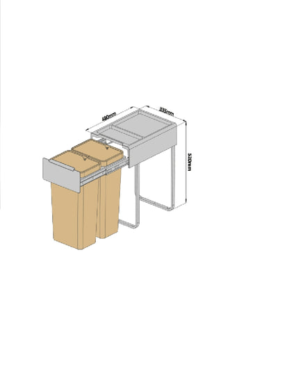 Elite easy mount bin 40cm 52L(26x2) |E122