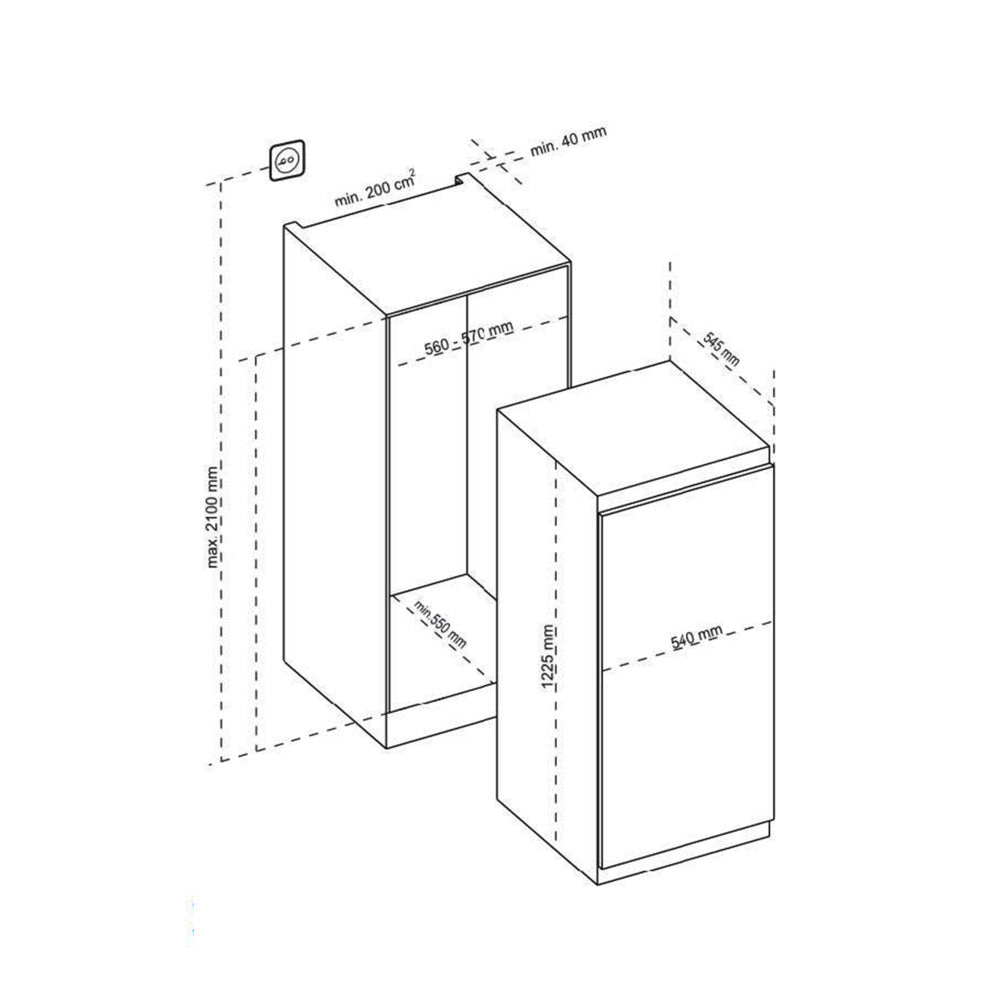 CM Built‑In Combi Fridge/Freezer 192L 60 cm |FCLFBI6005