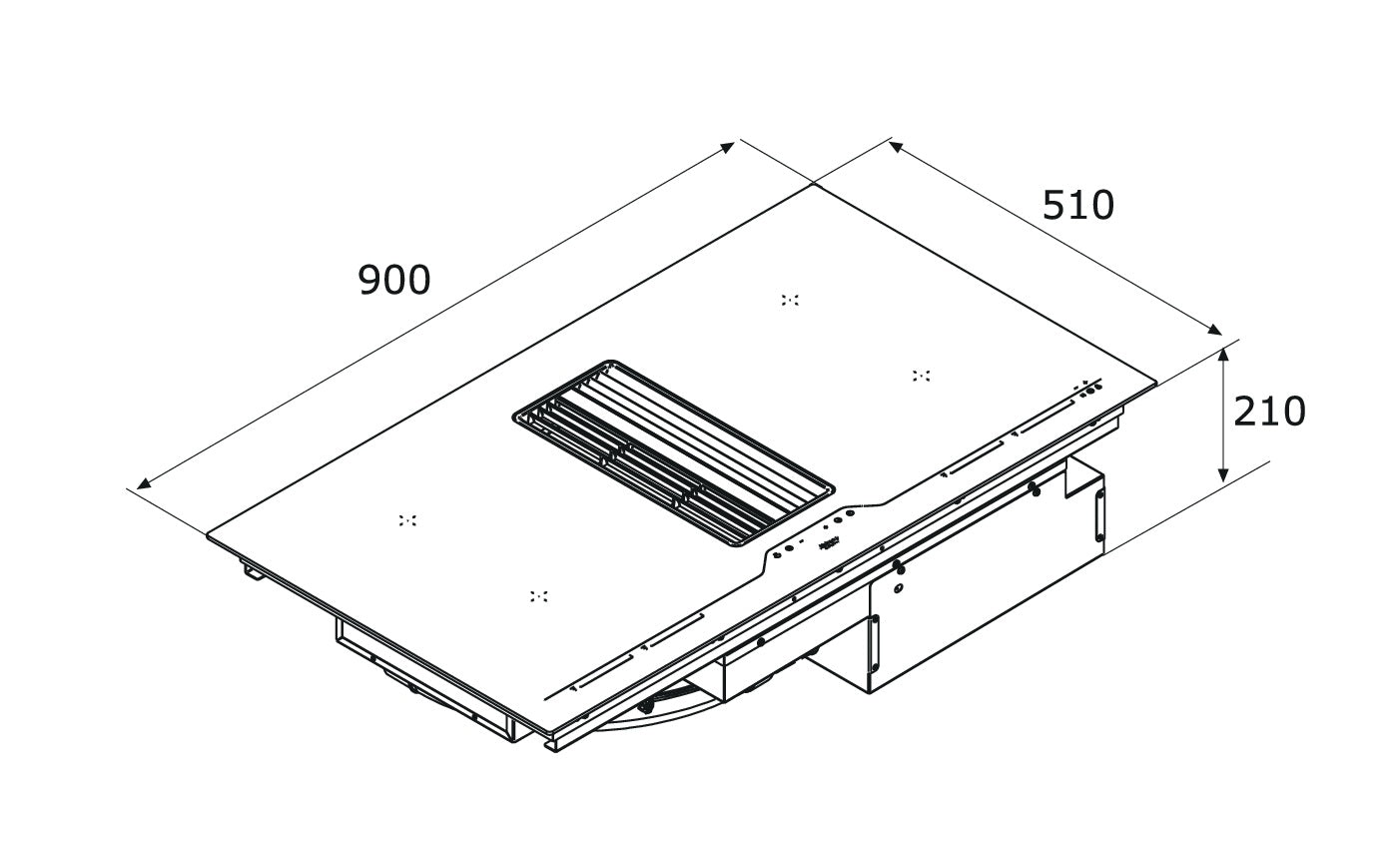 CARYSIL AIR SUCTION & INDUCTION COOKTOP 90 CM |ONBOARD FLEX