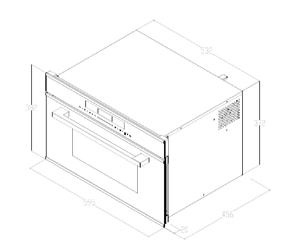 CARYSIL BUILT IN LINEAR MICROWAVE 60 CM |LI MW 38 TC BG