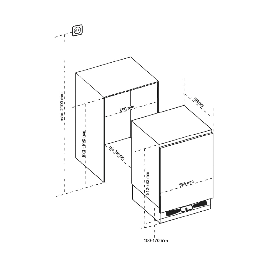 CM BUILT IN UNDERCOUNTER REFRIGERATOR 115L |FCLFBI6006