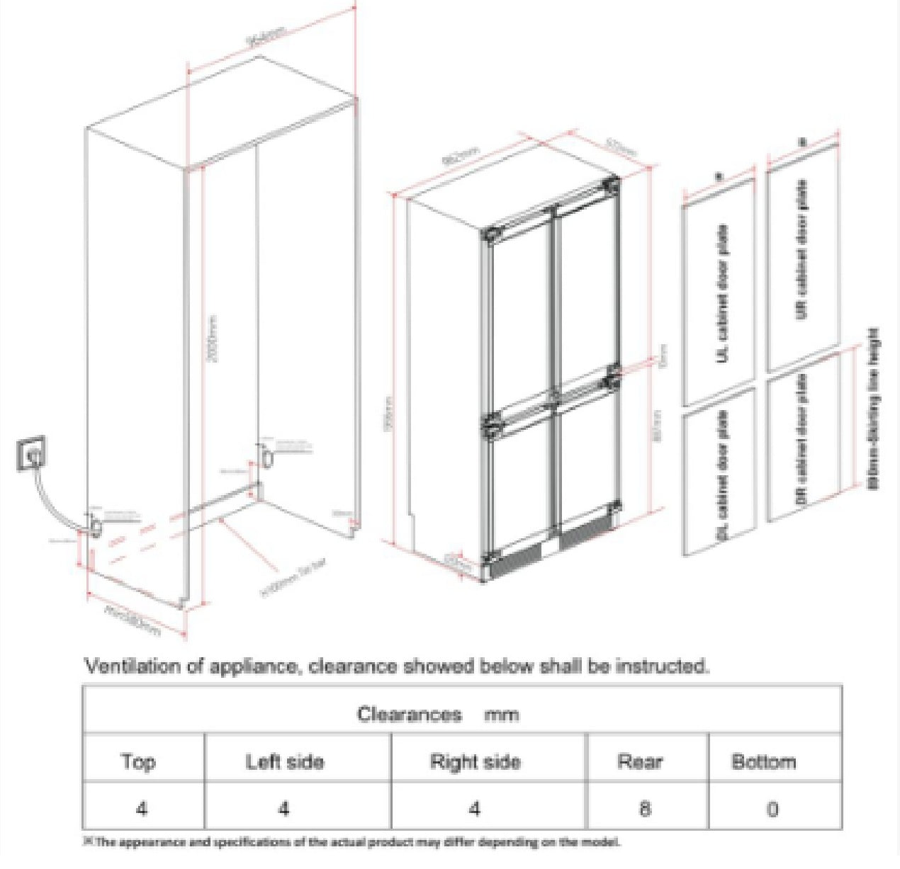 CARYSIL 90 CM REFRIGERATOR 526 L |BI CF NF 4D 90 DC