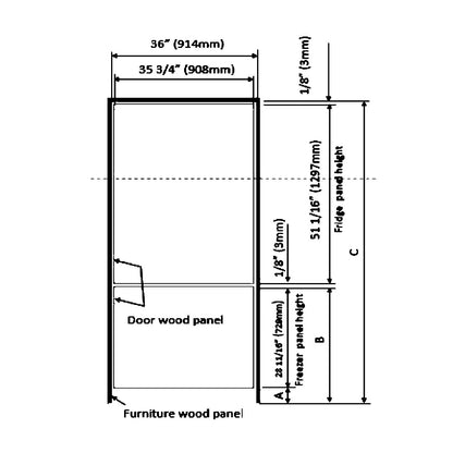 CM BUILT-IN COMBI FRIDGE & FREEZER 90CM |CM 9790