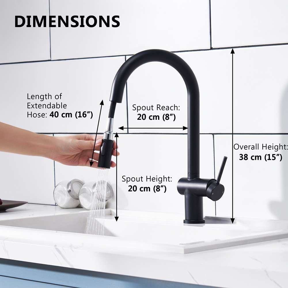 Suizak Kitchen Faucet With Pull Out Spray |SZF11802MB