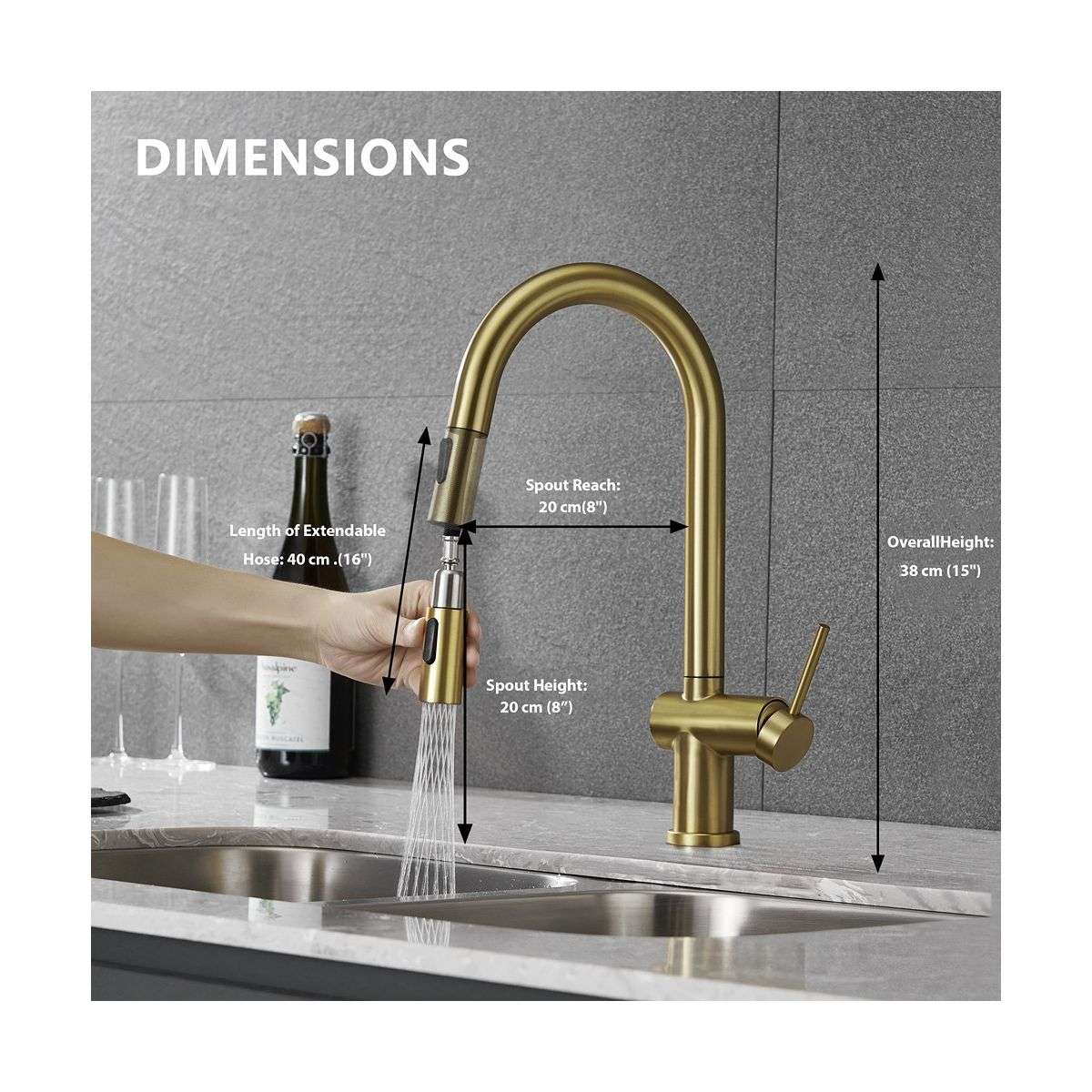 Suizak Kitchen Faucet With Pull Out Spray |SZF11804BG