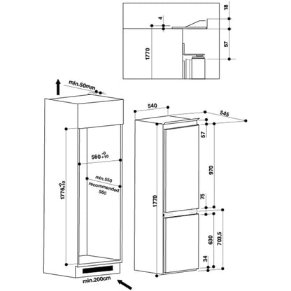 Ariston Built In Refrigerator 258 Liters|BCB7030DEX