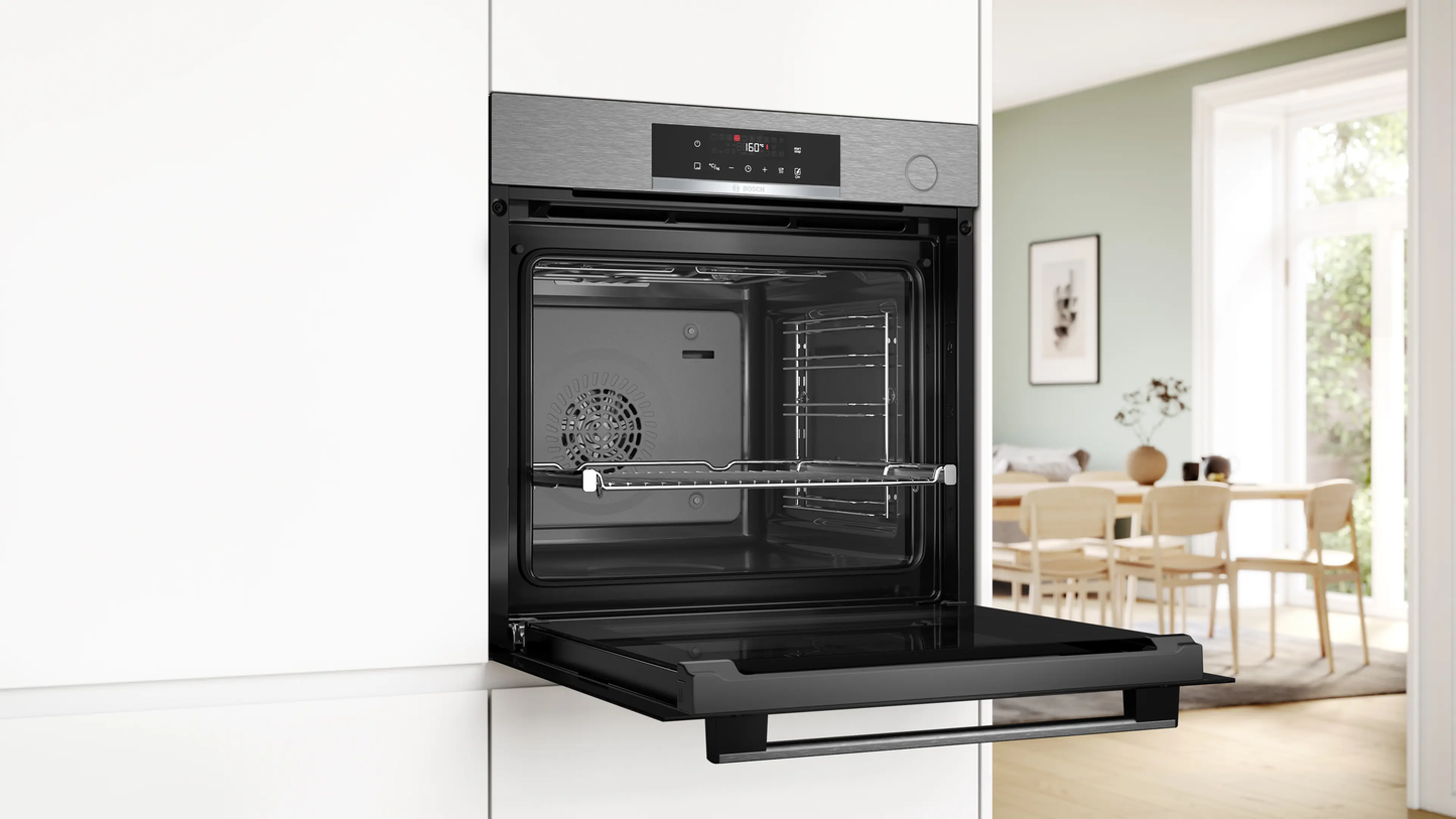 Bosch | Series 4 Built-in oven with added steam function 60 x 60 cm Stainless steel HRG532ES3M